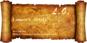 Lampert Orbó névjegykártya